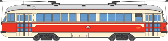 Historic streetcar, Dallas, Texas livery